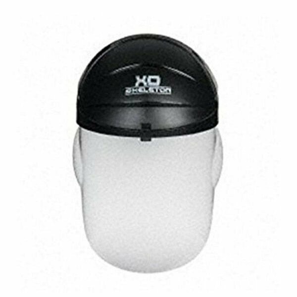 Mcr Safety XO Skeleton Nylon Ratchet Headgear with Clear Faceshield, Black Matte 135-104